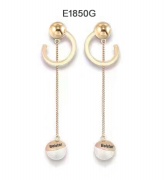 fashion gold earring stud with pearls,stainless steel earrin