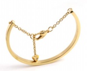 bangle with heart charms, fashion bangle ,stainless steel go