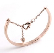 bangle with heart charms, fashion bangle ,stainless steel ro