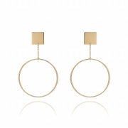 fashion gold big round loop drop earring stud, stainless ste