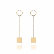 fashion round shape earring stud with loops . fashion stainl