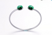 stainless steel gemstone twist bangle,