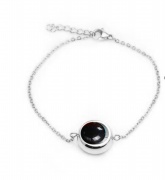black agate bracelet for lady ,stainless steel agate bracel