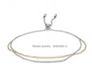 fashion crystal adjust chain bangle . stainless steel adjust