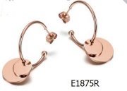 rose gold earring , fashion hoop earring with dangles, stain