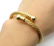 fashion gold wire twist bangle ,stainlesss steel wire bangle