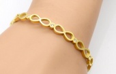 stainless steel infinity bangle with crystal,  infinity gold
