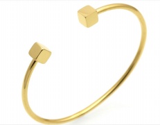 stainless steel squre ball adjust gold bangle