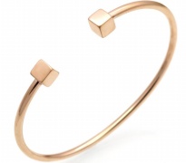 stainless steel squre ball adjust rose gold bangle