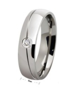 titanium ring  with cz setting high polish wedding rings