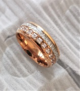 Titanium Ring WITH CZ , Wedding Band for Men Women