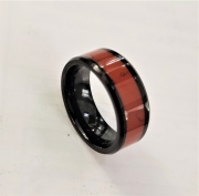 Classic  Tungsten Carbide Ring black Polished with wood