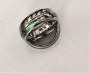 Tungsten Carbide Wedding Ring  with shell and wood Sticker