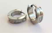 titanium hoop earring  with cz stones setting ,titanium jewe
