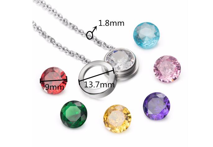 stainless steel cz pendant ,interchangeable  jewelry 