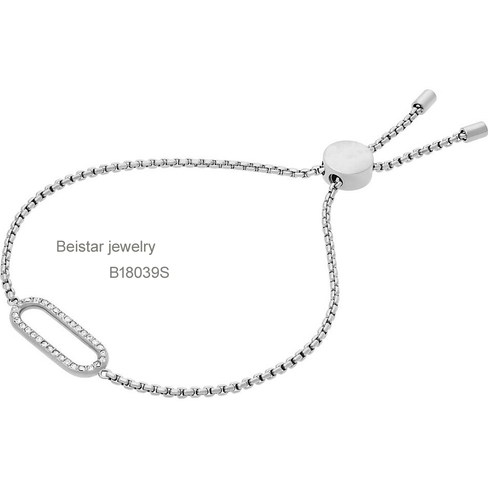 2018 new styles fashion  bangle , stainless steel adjust chain bangle,crystal ring bangle